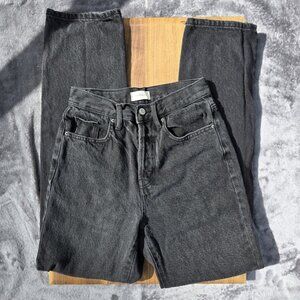 PacSun Women’s Black Dad Jeans – Size 24 (Button Fly, Distressed Knees)